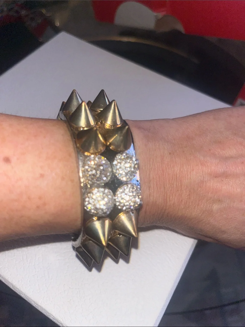 Women's Crystal Spike Bangle/Cuff Bracelet